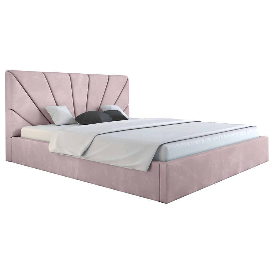 Samtbett Orlo 120x200 - Rosa