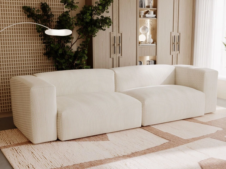 Sofa Moderne Cord Sofa für Wohnzimmer Landi Beige