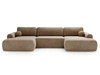 Wohnlandschaft mit Schlaffunktion und Bettkasten Savana Dunkelbeige