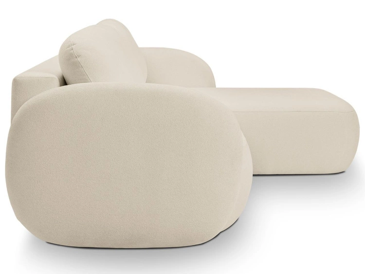Ecksofa L-Form Rechts mit Schlaffunktion und Bettkasten Oreo Beige