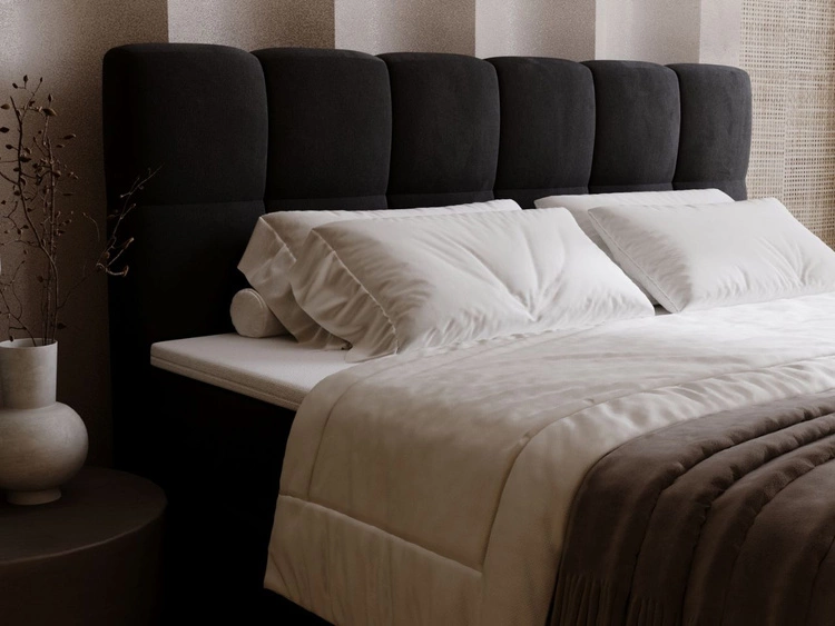 Boxspringbett mit Bettkasten 200x200 Maison Schwarz