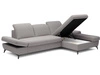 Ecksofa L-Form Rechts mit Schlaffunktion und Bettkasten Hannover Grau