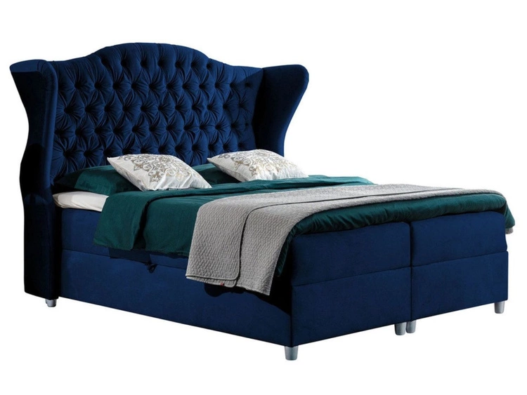 Boxspringbett mit Bettkasten 120x200 Kate Dunkelblau