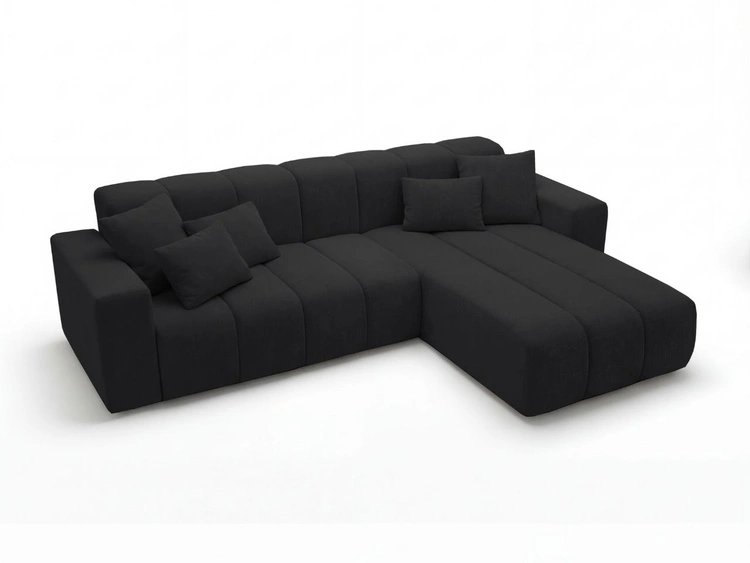 Ecksofa L-Form Rechts Nork Schwarz
