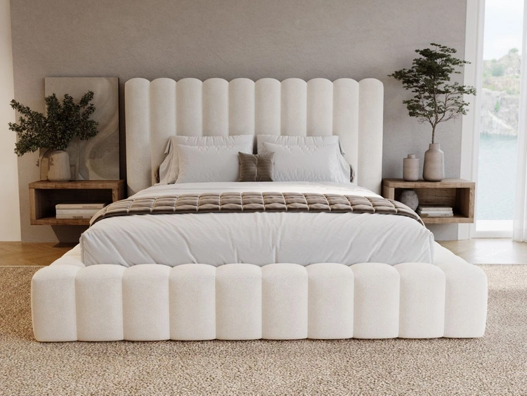 Polsterbett mit Bettkasten und Lattenrost 160x200 Rotto Beige