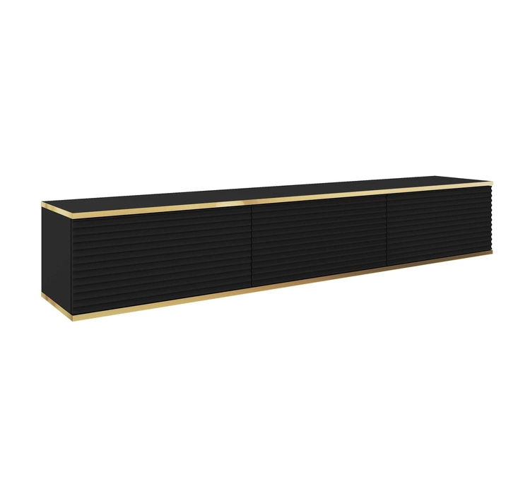 Dreitüriger Hänge Lowboard-TV schwarz Diolo  175 cm