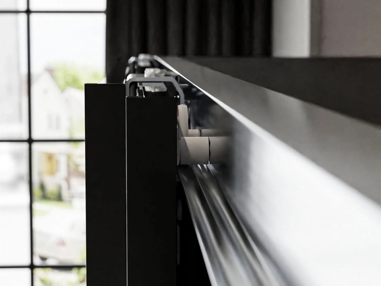 Schwebetürenschrank Zweitüriger 244 cm Nuveo Schwarz Hochglanz