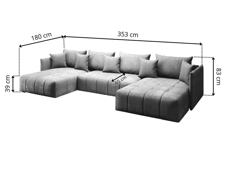 Wohnlandschaft mit Schlaffunktion und Bettkasten Ardi U Beige