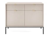 Kommode mit Türen und Schubladen Amber Kaschmir auf schwarzen Beinen