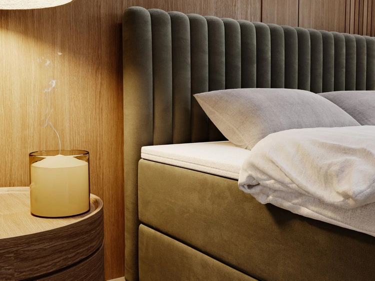 Boxspringbett mit Bettkasten 140x200 Marbella Dunkelgrau