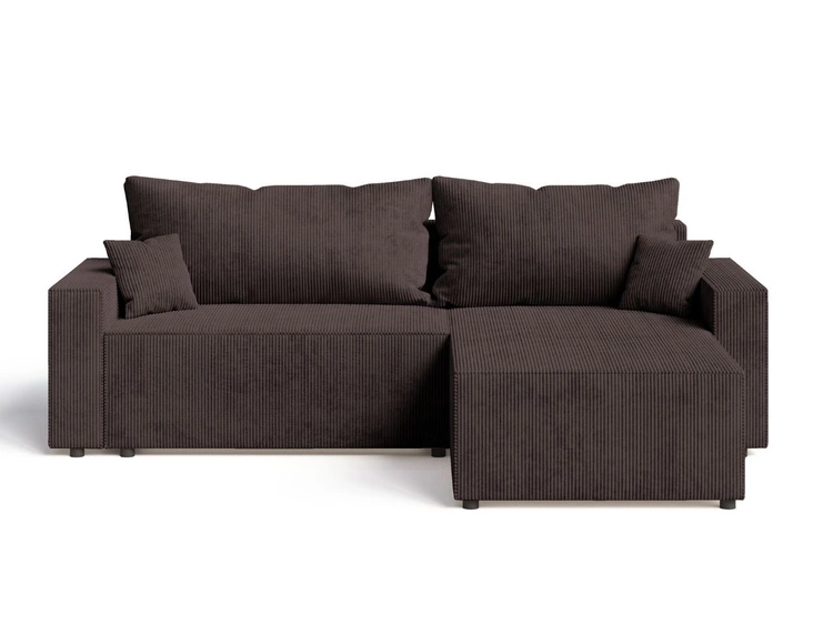 Ecksofa L-Form mit Schlaffunktion und Bettkasten Nivo Braun