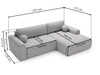 Ecksofa L-Form mit Schlaffunktion und Bettkasten Savana Rechts Bouclé-Stoff Braun