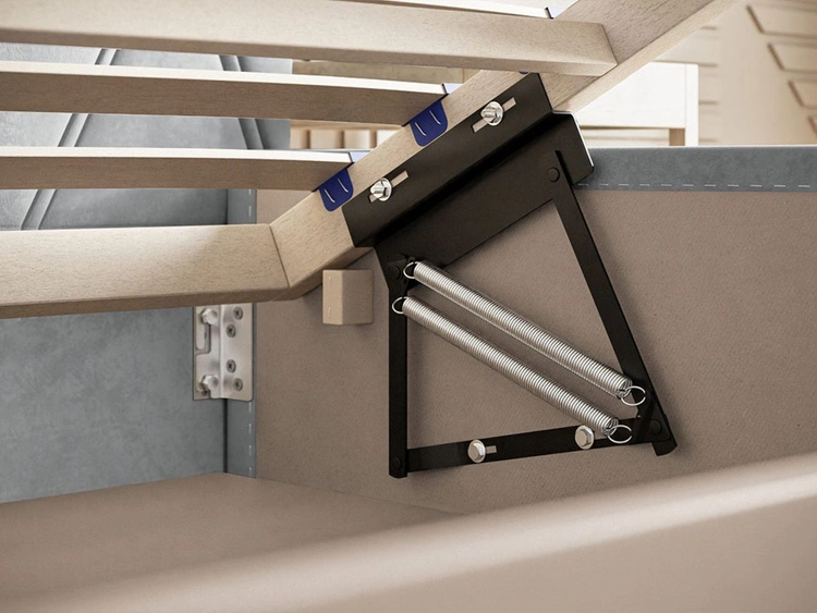 Polsterbett mit Bettkasten und Lattenrost 160x200 Tasso Grau