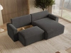 Ecksofa L-Form mit Schlaffunktion und Bettkasten Aurora Dunkelgrau