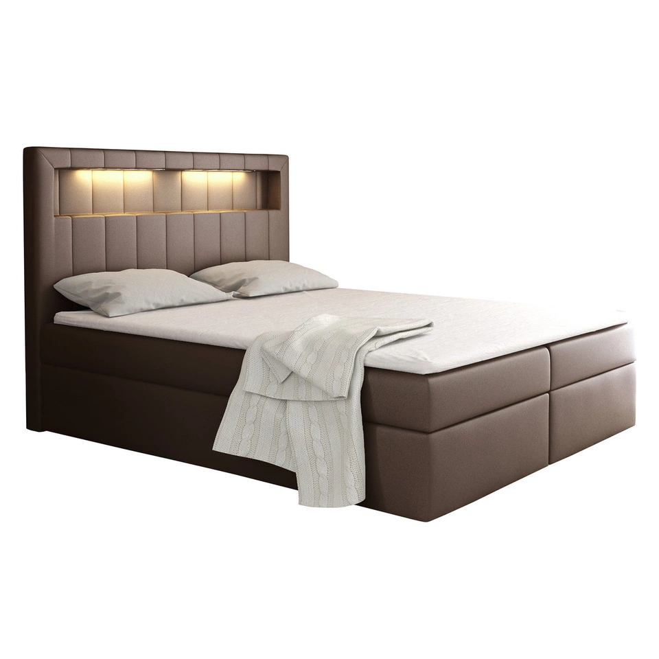 Boxspringbett mit LED 120x200 Alicja - Braun