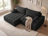 Ecksofa L-Form Links mit Schlaffunktion und Bettkasten Caleo Schwarz