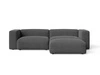 Ecksofa L-Form Rechts Moderne Cord Ecksofa Landi Dunkelgrau