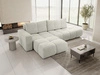Ecksofa L-Form Links mit Schlaffunktion und Bettkasten Sile L Beige