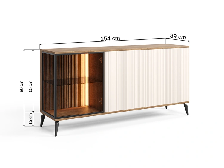 Türkommode 154 cm Vinni Dunkler Walnuss Cashmere