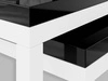 Couchtisch auf weißem Gestell Asumi Schwarz Hochglanz 36x42
