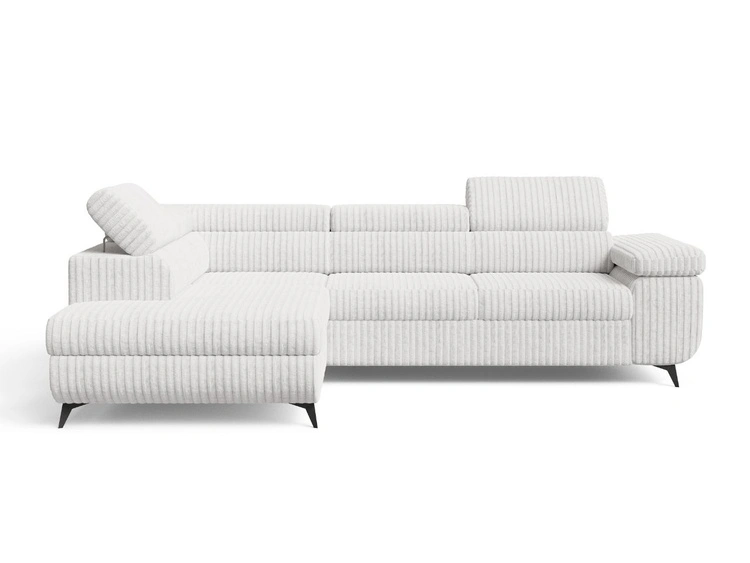Ecksofa L-Form mit Schlaffunktion und Bettkasten Argon Links Grau