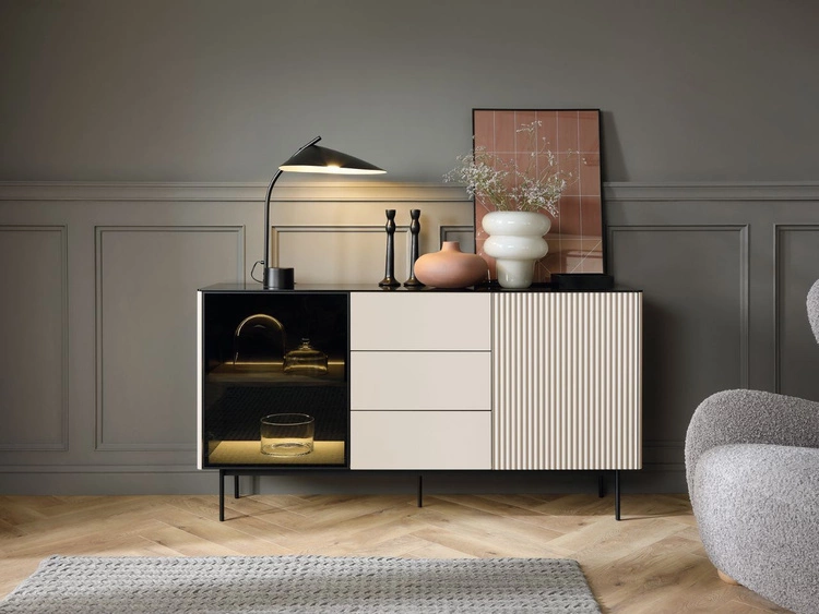 Wohnzimmerset mit Led Auroé Kaschmir