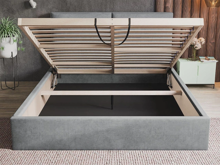 Polsterbett mit Bettkasten und Lattenrost 140x200 Marad Weiß