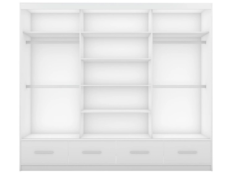 Kleiderschrank mit Spiegel 203 cm Fiore Schwarz