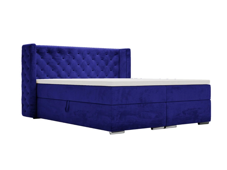 Boxspringbett mit Bettkasten 140x200 Lion Dunkelblau