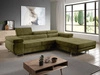 Ecksofa L-Form Rechts mit Schlaffunktion und Bettkasten Solam Dunkelgrün