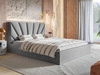 Polsterbett mit Bettkasten und Lattenrost 180x200 Orlo Hellgrau