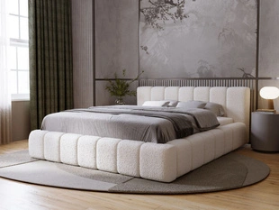 Polsterbett mit Bettkasten und Lattenrost 160x200 Orio Beige
