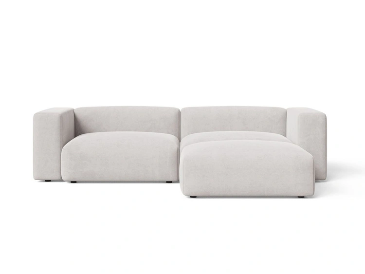 Ecksofa L-Form Rechts Moderne Cord Ecksofa Landi Grau