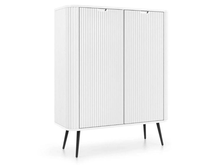 Türkommode Viva Weiß auf Schwarzen Beinen