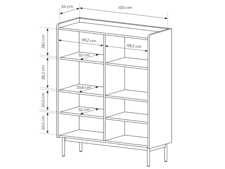 Türkommode Abios Beige, Scandi Eiche