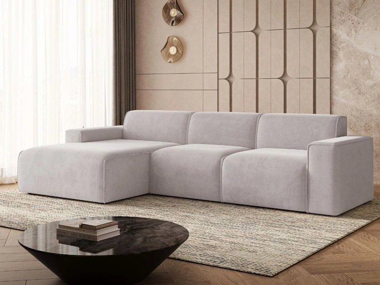 Ecksofa L-Form Links Lavia Grau