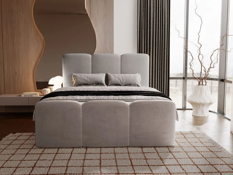 Boxspringbett mit Bettkasten 120x200 Campi Grau