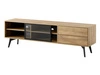 TV-Lowboard mit Schubladen und Türen Soil Barock Eiche, Schwarz
