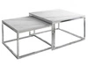 Couchtisch auf Chromgestell mit weißer Marmorimitat Asumi 40x46