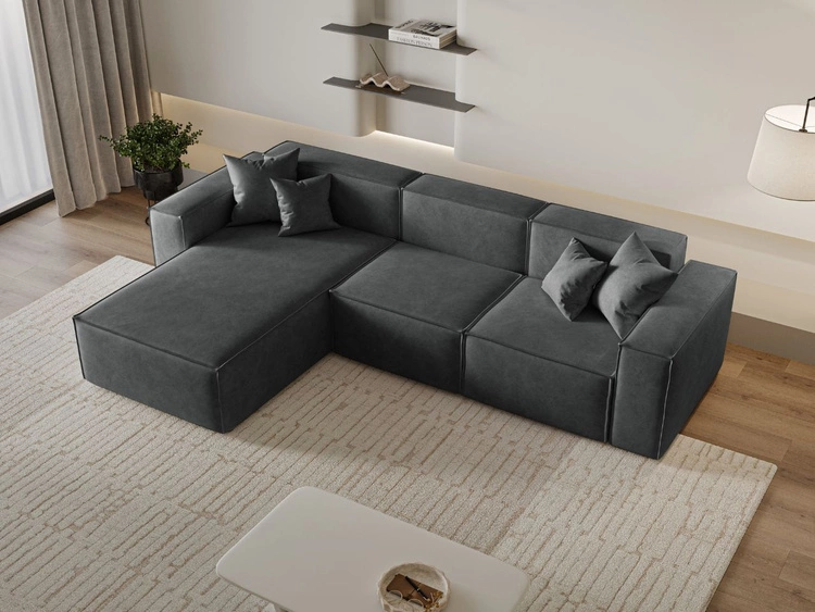 Ecksofa L-Form Links Arizona Dunkelgrau