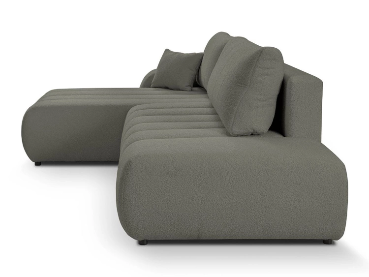 Ecksofa mit Schlaffunktion und Bettkasten Rechts Adoro Grau