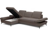 Ecksofa L-Form Links mit Schlaffunktion und Bettkasten Hannover Dunkelbraun