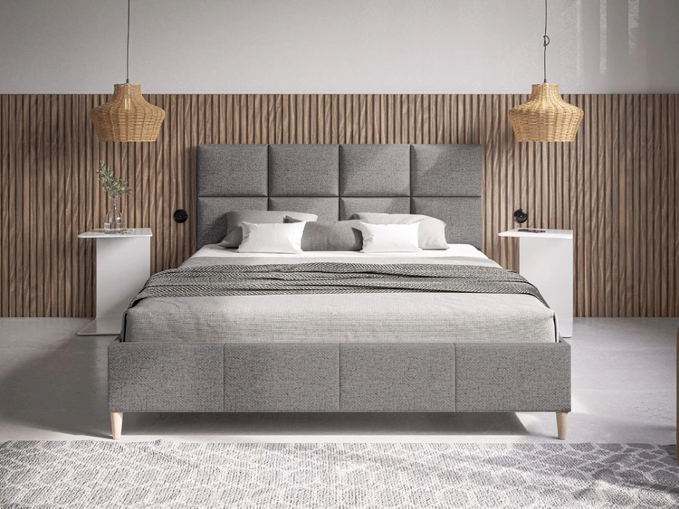 Polsterbett mit Lattenrost 120x200 Luxe Hellgrau