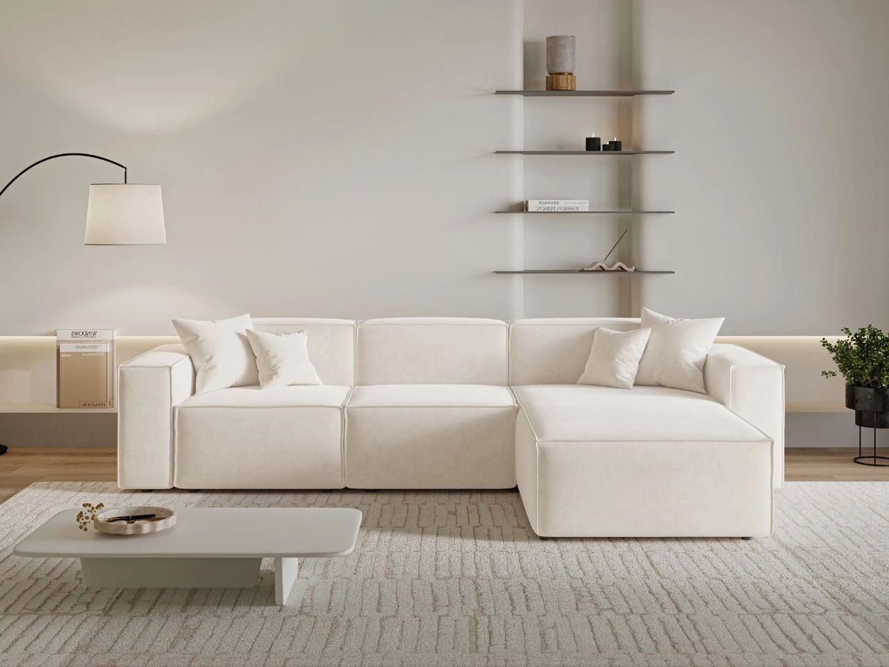 Ecksofa L-Form Rechts Arizona Creme