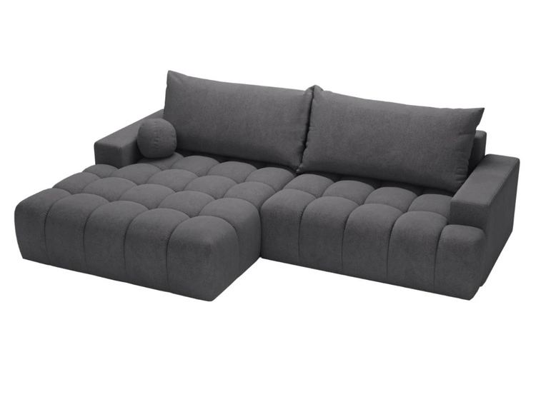 Ecksofa L-Form mit Schlaffunktion und Bettkasten Havi Links Graphit