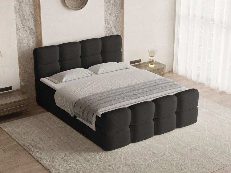 Boxspringbett mit Bettkasten 120x200 Rivon Schwarz