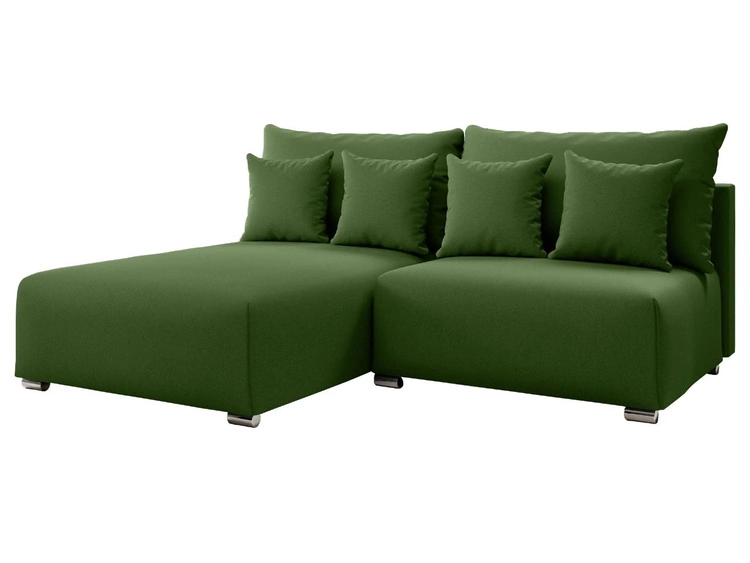 Ecksofa L-Form Links mit Schlaffunktion und Bettkasten Ronni Grün