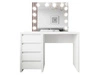Schminktisch mit Spiegel, Schubladen und LED Nesso Weiß Matt