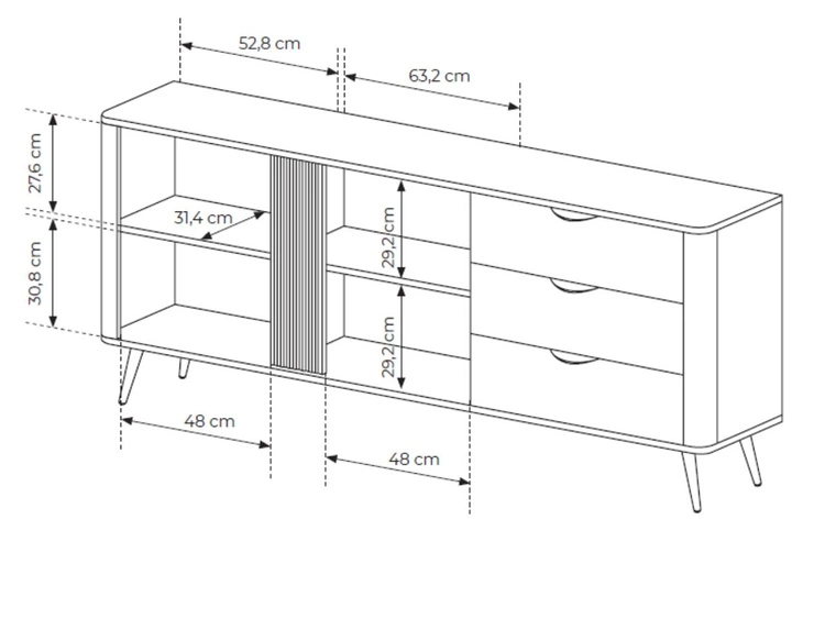 Wohnzimmer-Möbelset Magico Eiche Dunin