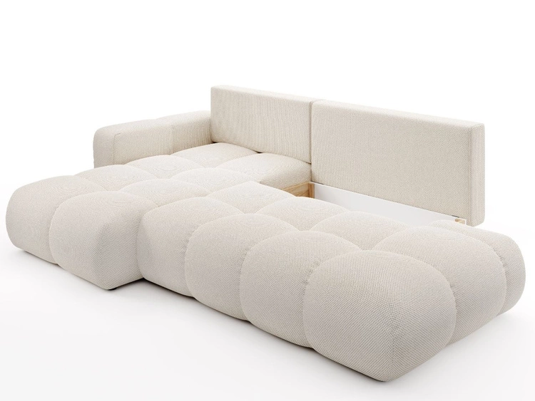 Ecksofa L-Form Links mit Schlaffunktion und Bettkasten Sile L Dunkelbeige